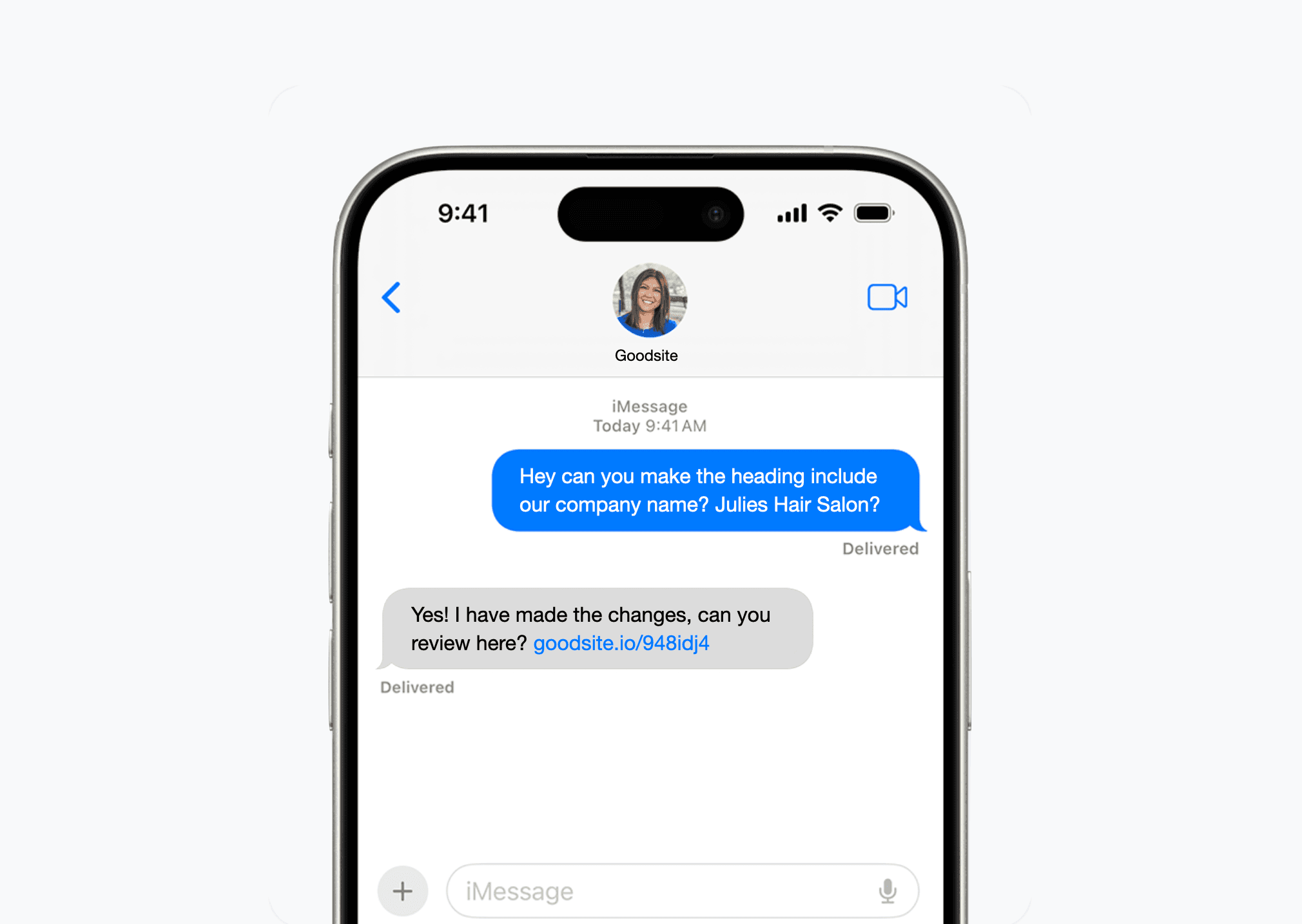 SMS conversation with Bee